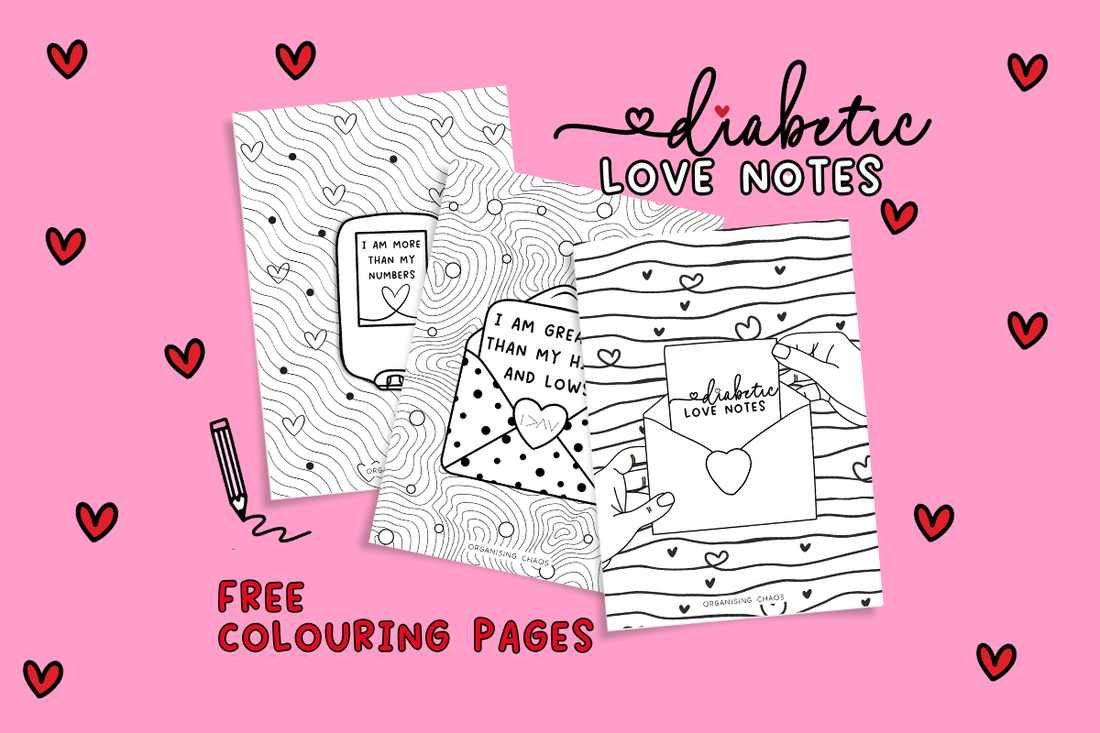 Free Valentine’s Colouring Pages for Diabetics: A Love Letter to Yourself