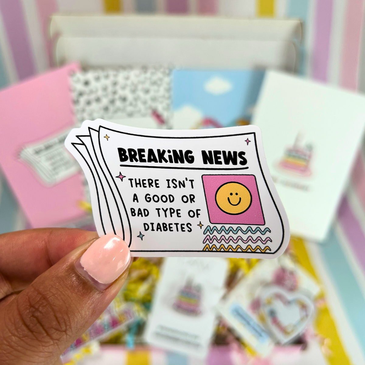 Breaking Diabetes News Clear Sticker