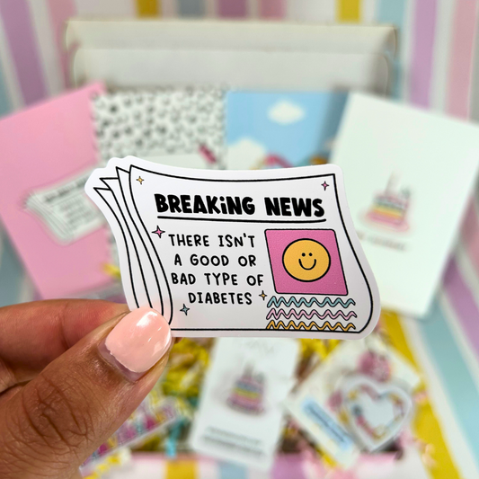 Breaking Diabetes News Clear Sticker