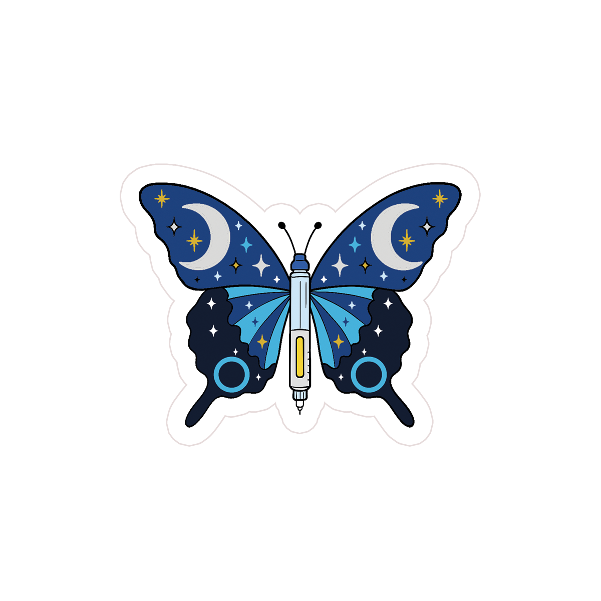 Diabetes Awareness Butterfly Clear Sticker