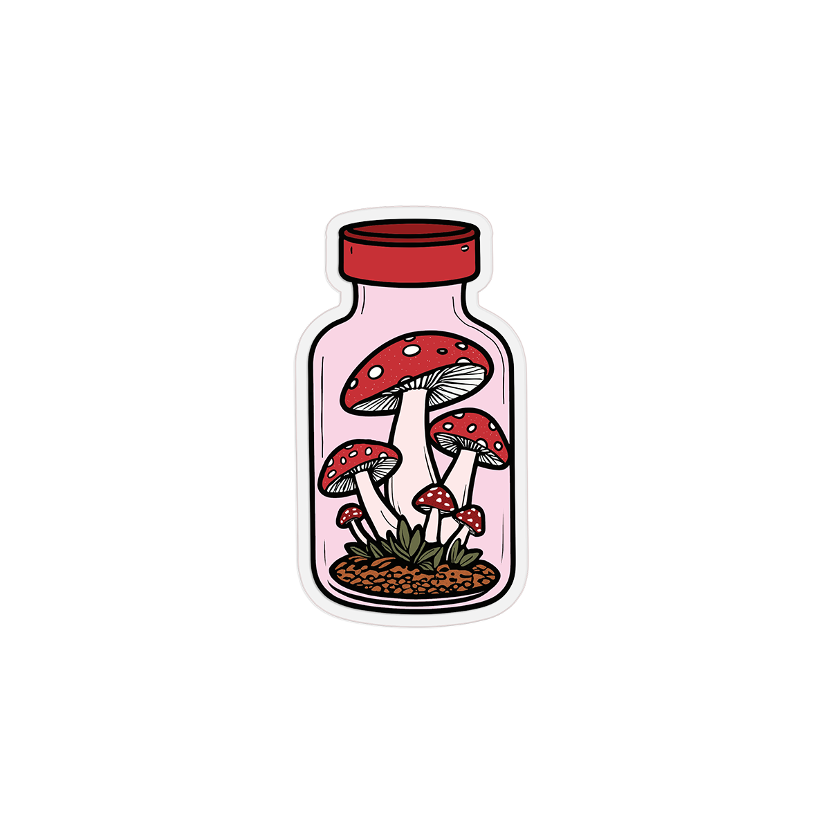 Mushroom Insulin Vial Clear Sticker