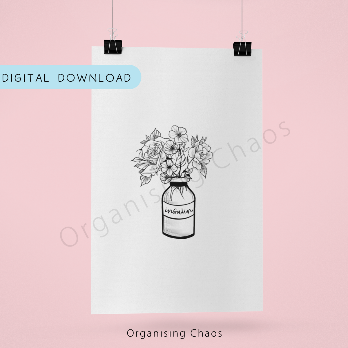 Insulin Vase Digital Download