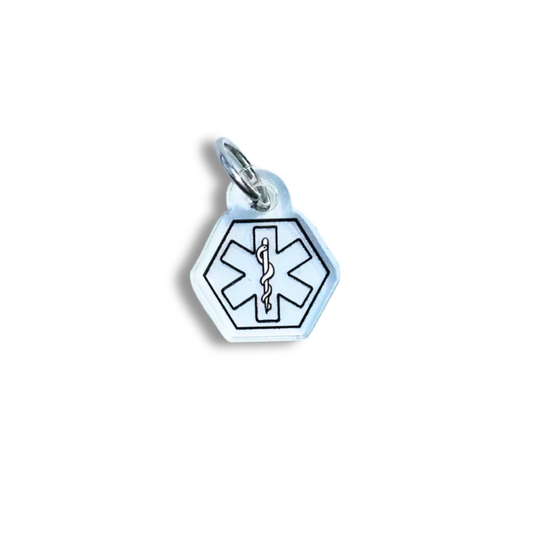 Mini Clear Medical Alert Charm