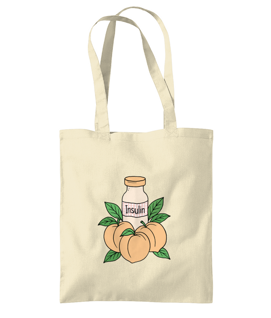 Peach Insulin Vial Tote Bag