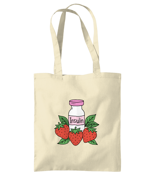 Strawberry Insulin Vial Tote Bag