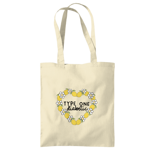 T1D Lemon Heart Tote Bag