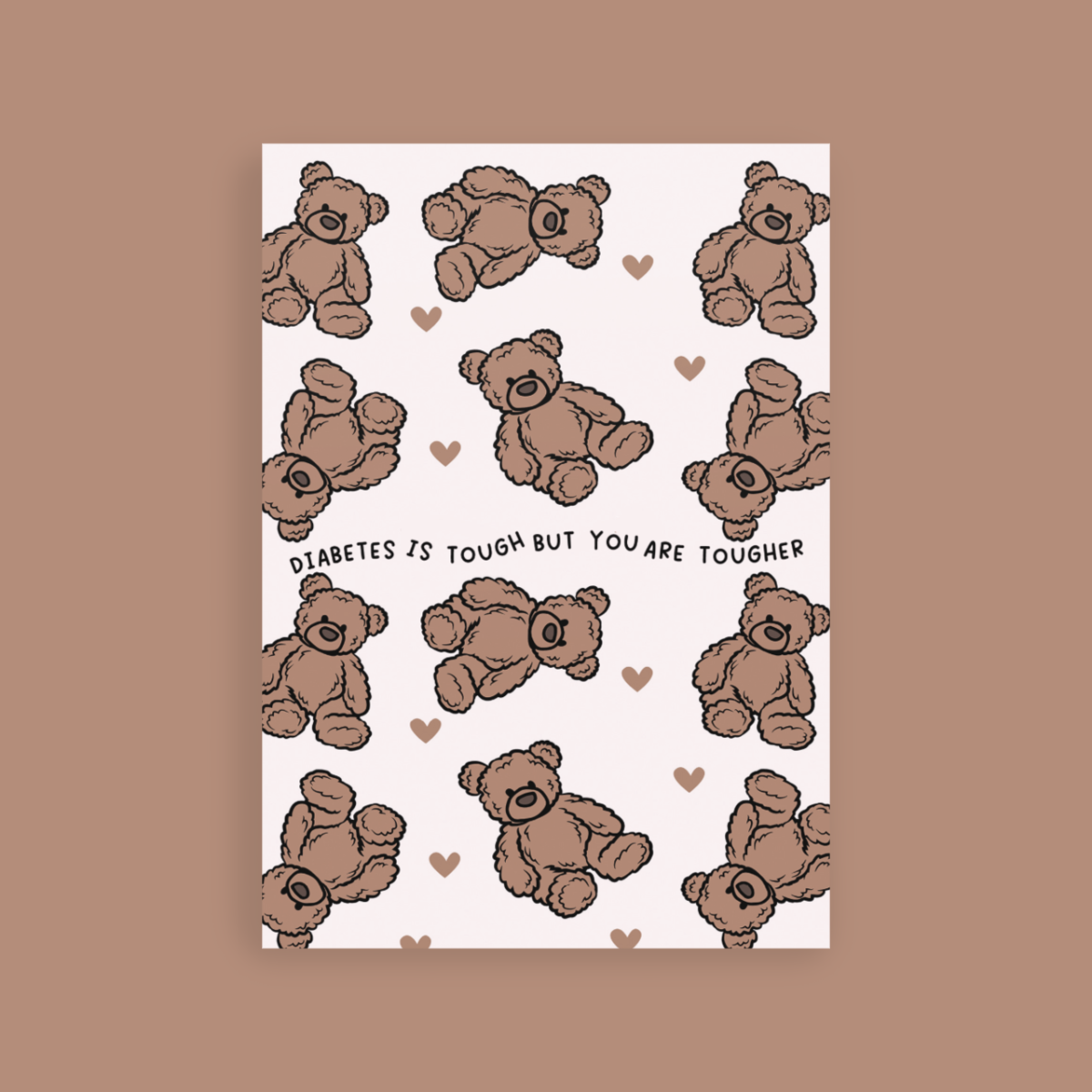 Diabetes Motivation Bear Postcard