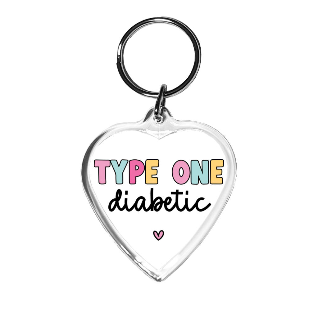 Type One Diabetic Heart Keychain