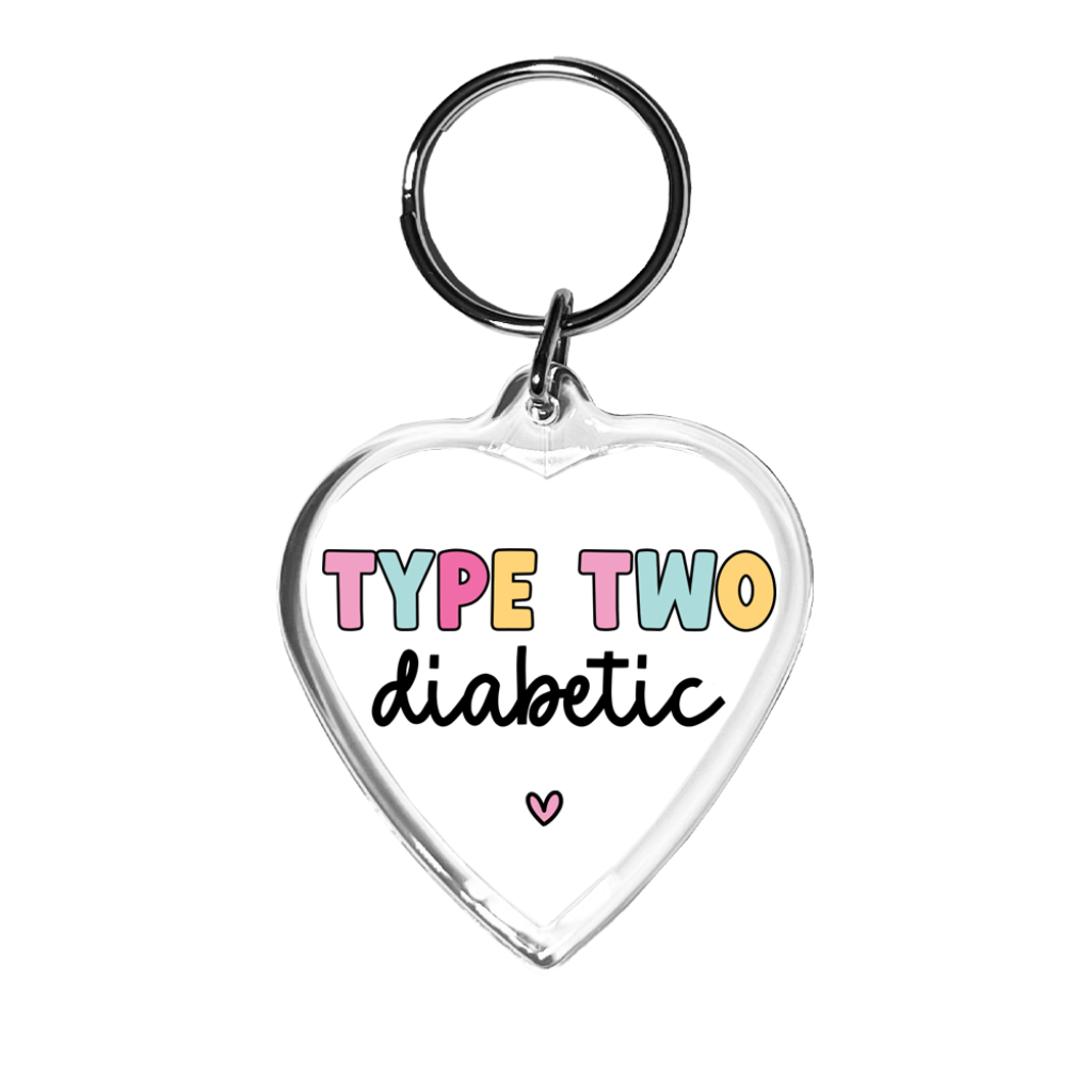 Type Two Diabetic Heart Keychain