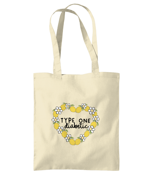 T1D Lemon Heart Tote Bag