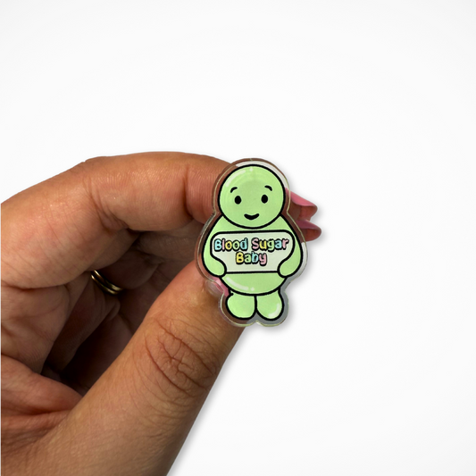 Blood Sugar Jelly Baby Pin Badge