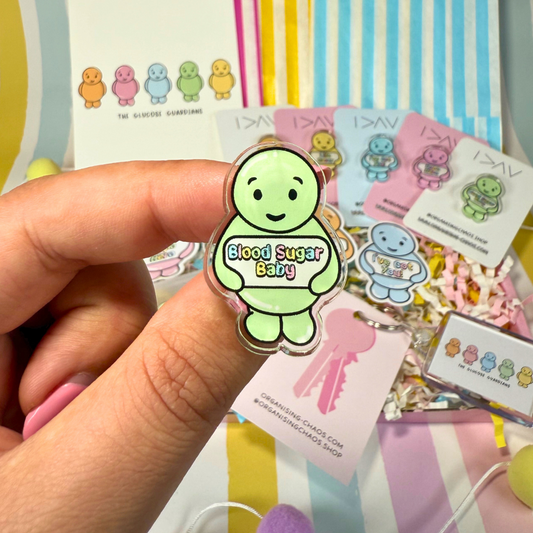 Blood Sugar Jelly Baby Pin Badge