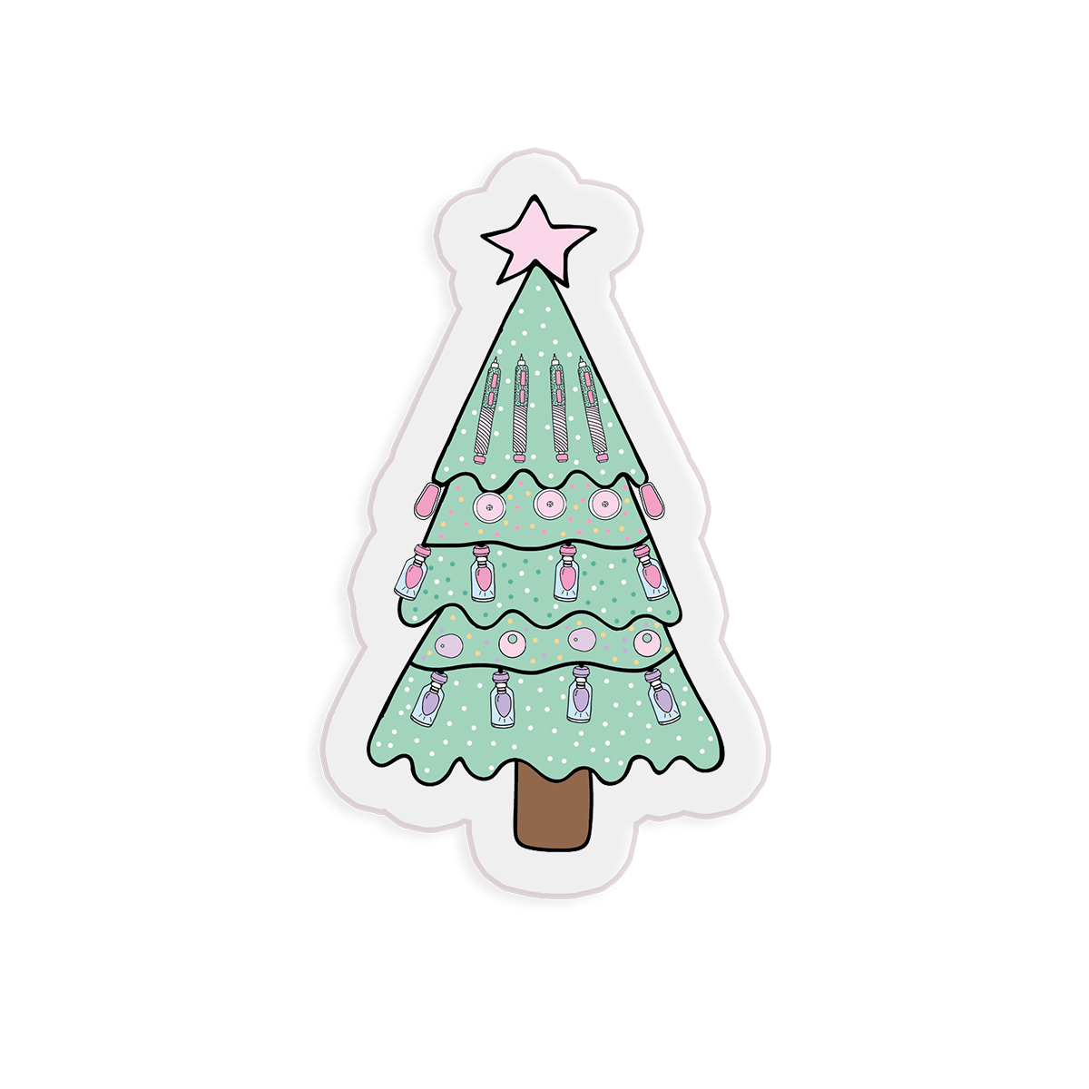 Deck the Diabetic Tree Clear Sticker