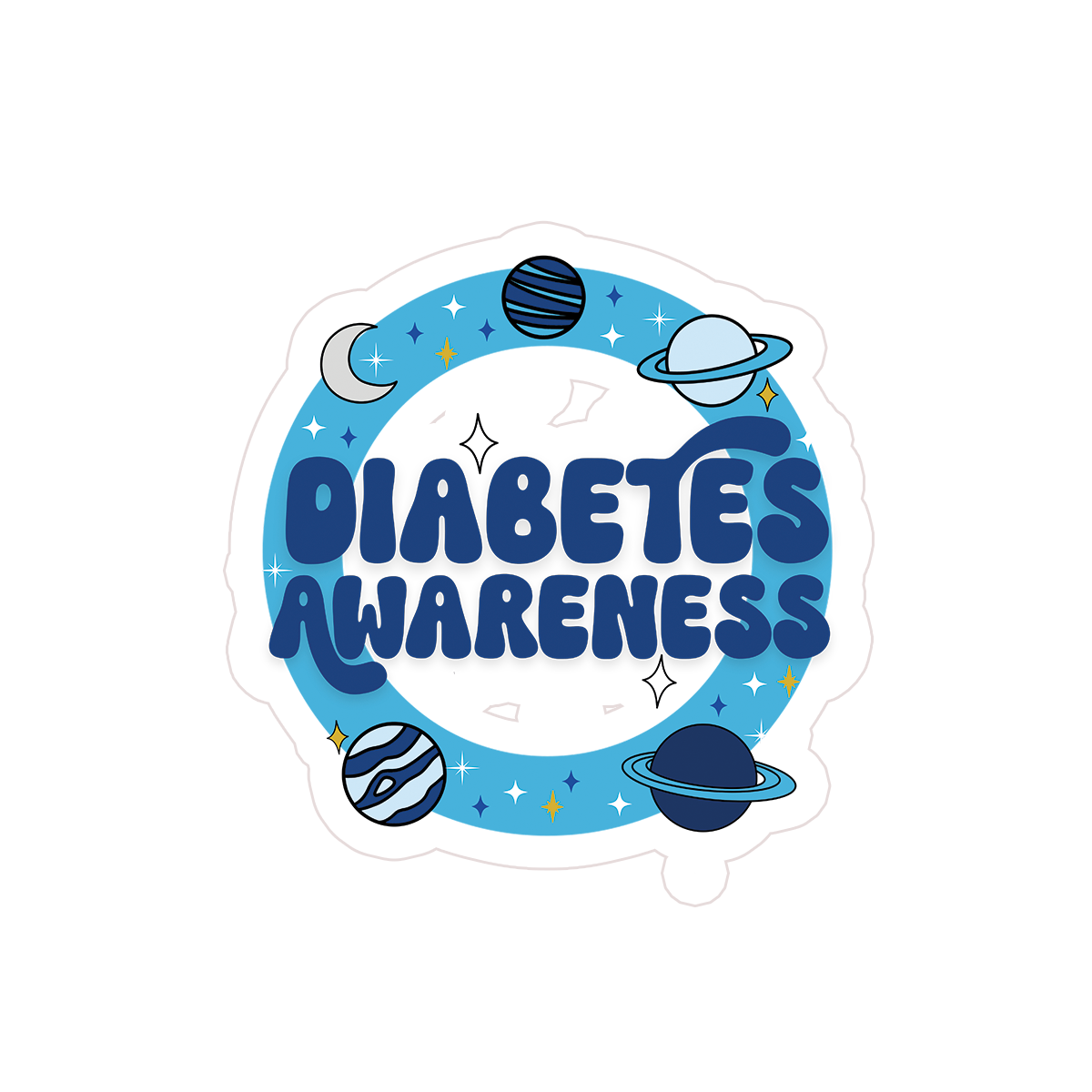 Diabetes Awareness Clear Sticker