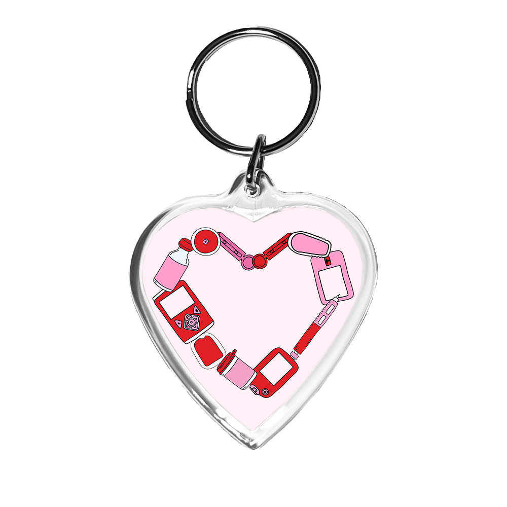 Type One Diabetic Love Heart Keychain