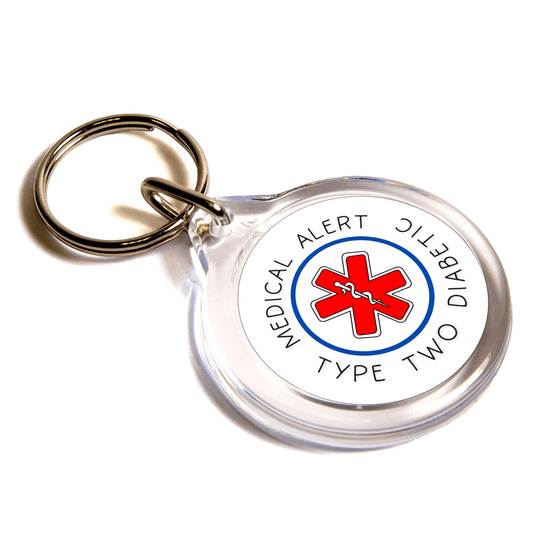 Medical Alert Type Two Diabetic Keychain