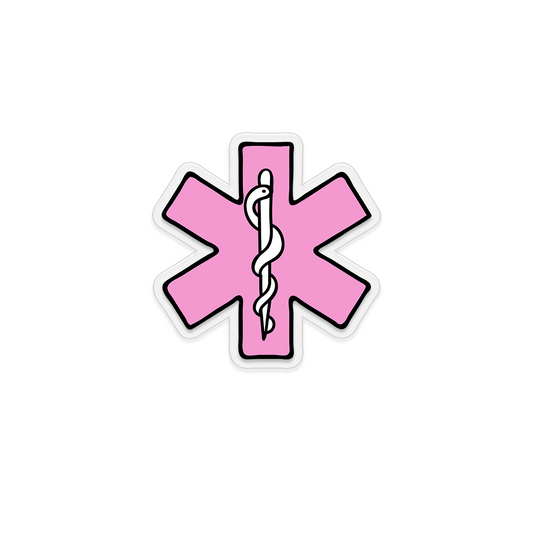 Mini Pink Medical Alert Clear Sticker