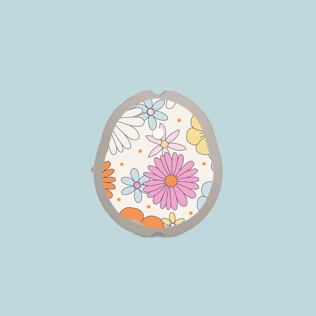 Retro Flowers Dexcom G7/One+ Sensor Sticker