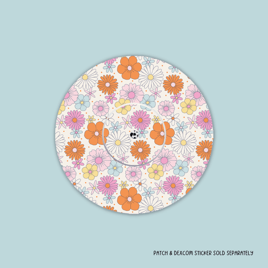 Retro Flowers Freestyle Libre 1/2 Patch