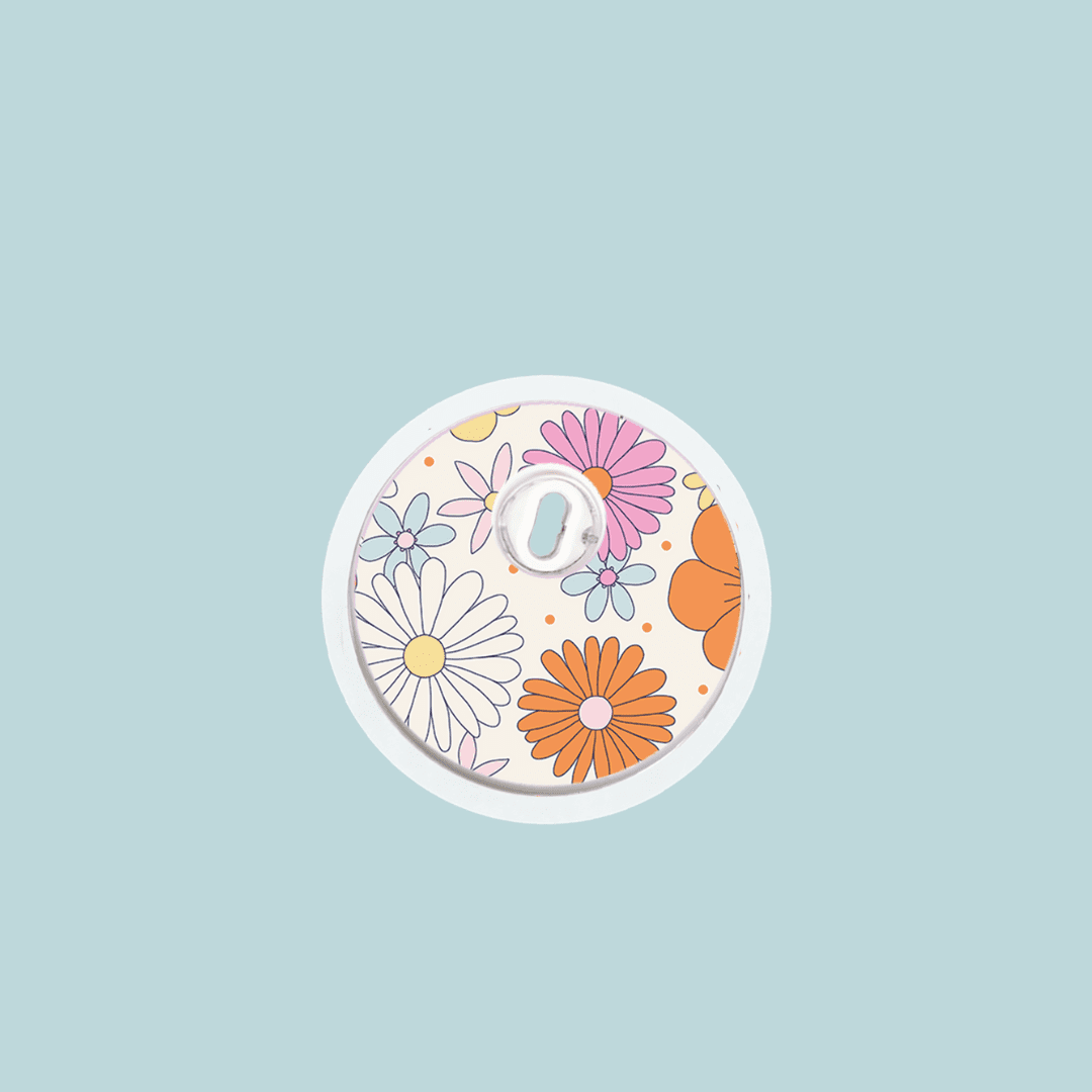 Retro Flowers Freestyle Libre 3 Sensor Sticker