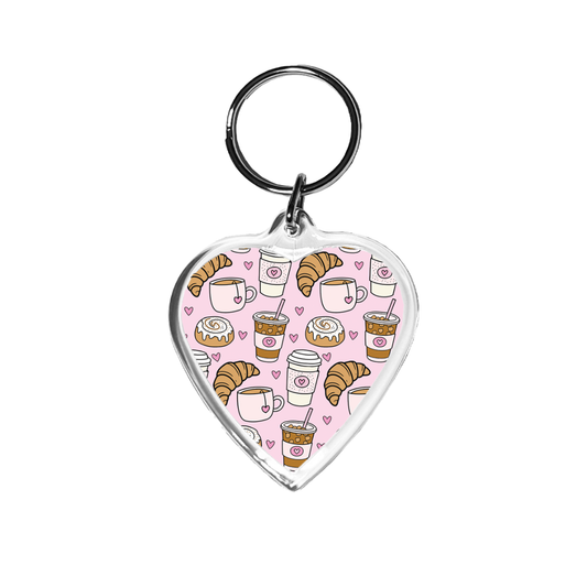 Running on coffee and insulin Heart Keychain