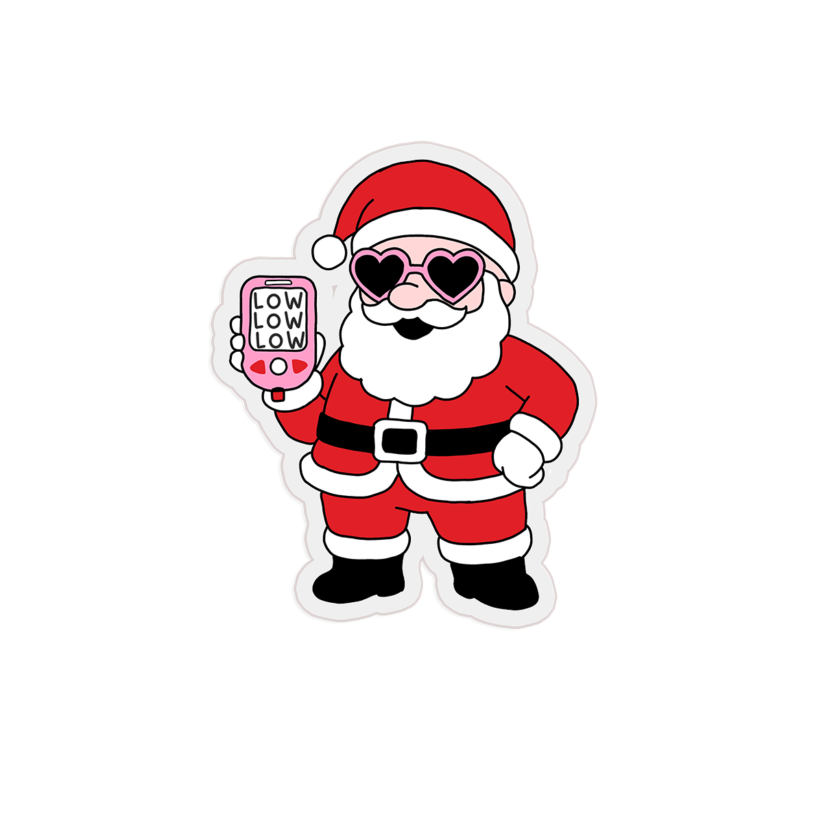 "Low Low Low" Santa Clear Sticker