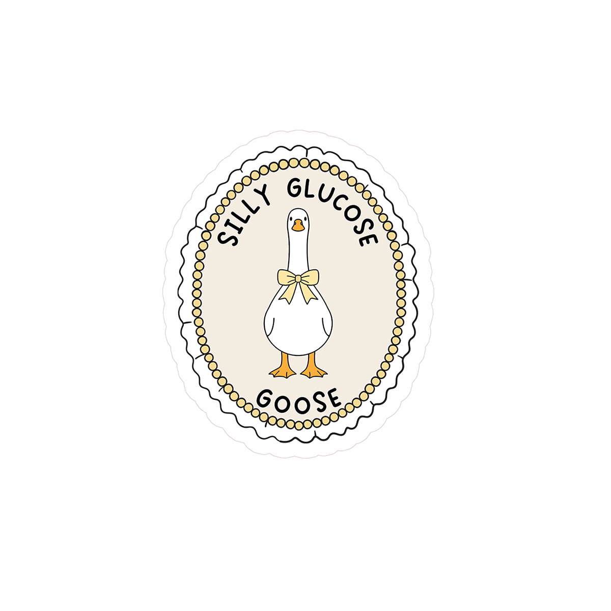 Silly Glucose Goose Clear Sticker