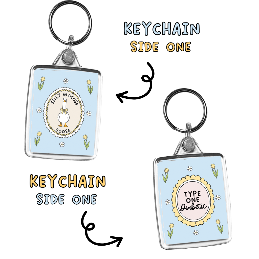 Silly Glucose Goose Keychain