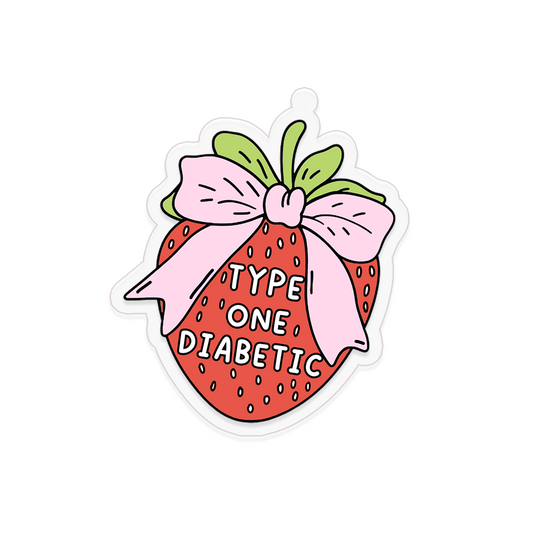 T1D Strawberry Clear Sticker