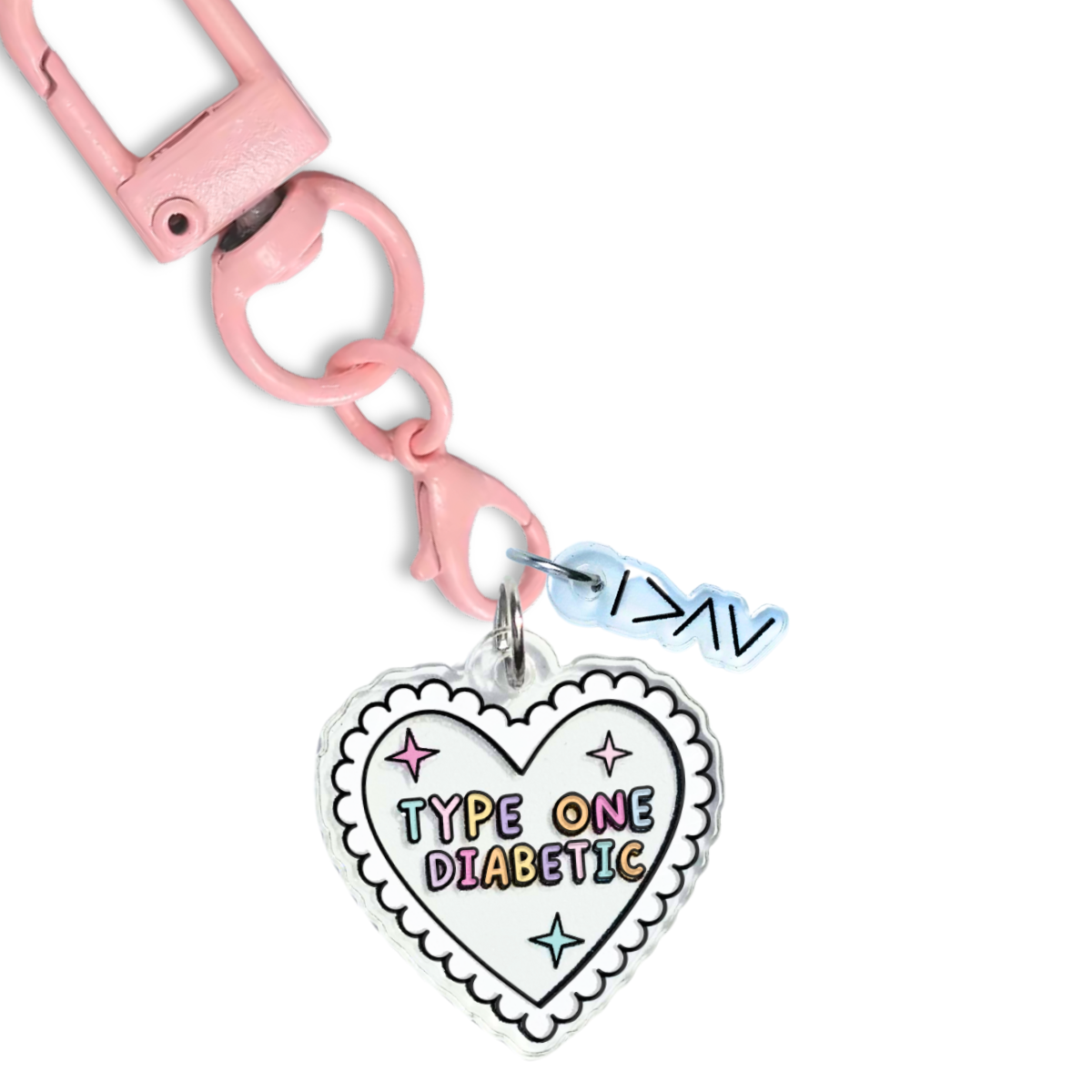 Type One Diabetic Heart Charm