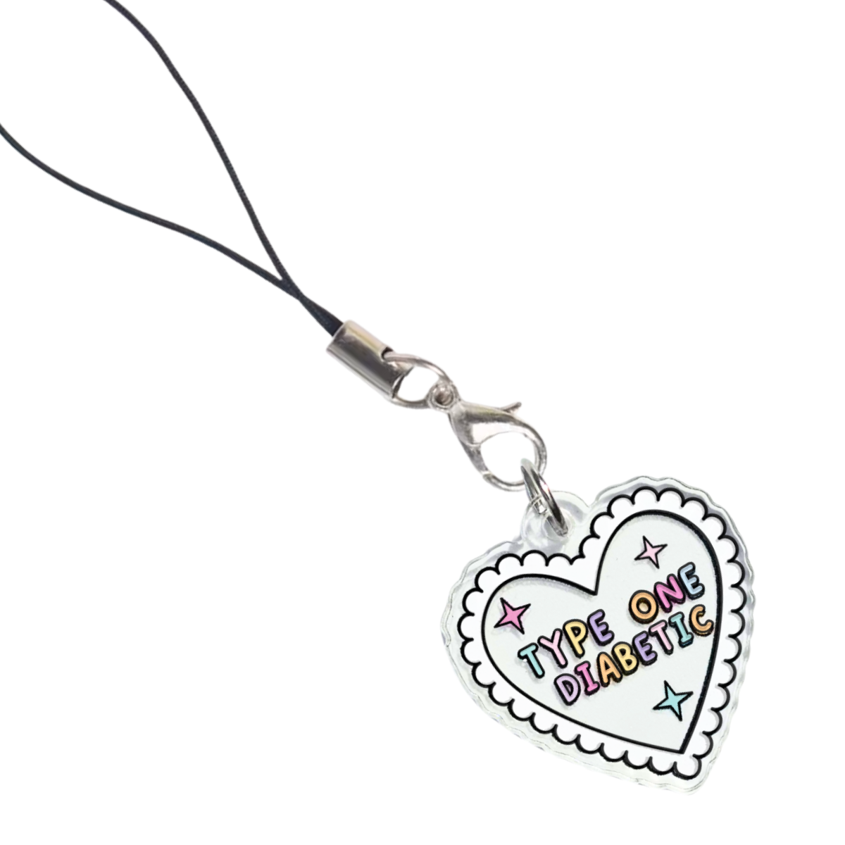 Type One Diabetic Heart Charm