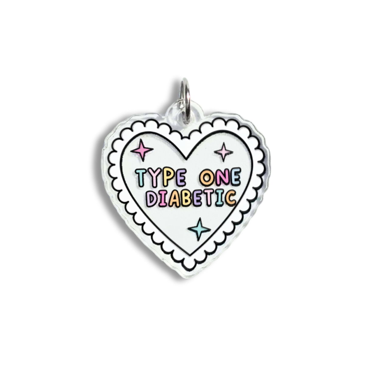 Type One Diabetic Heart Charm