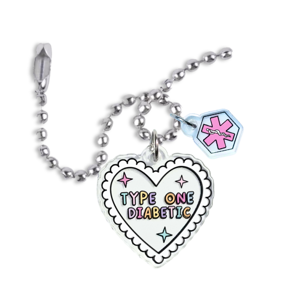 Type One Diabetic Heart Charm