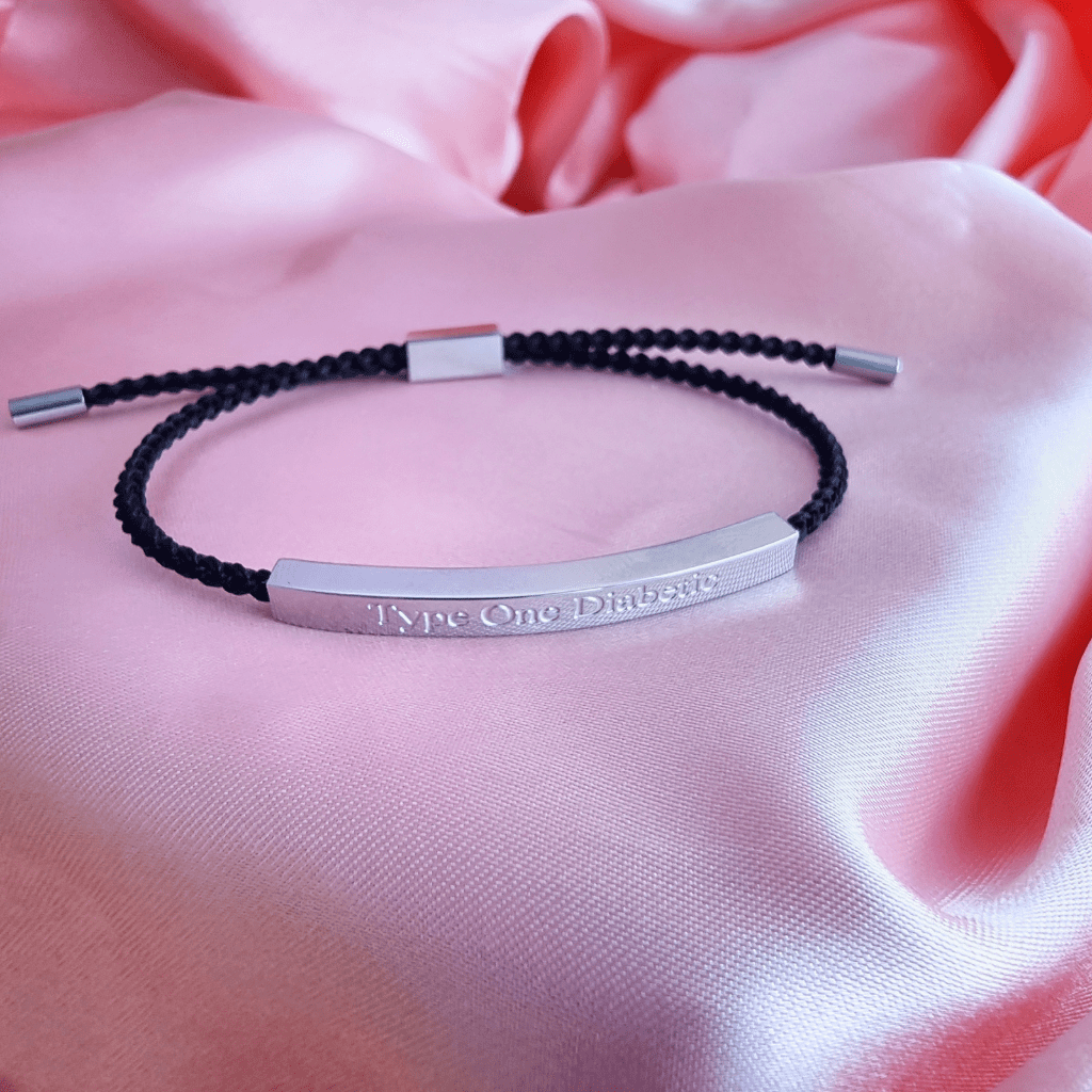 Type One Diabetic Black Rope Bracelet