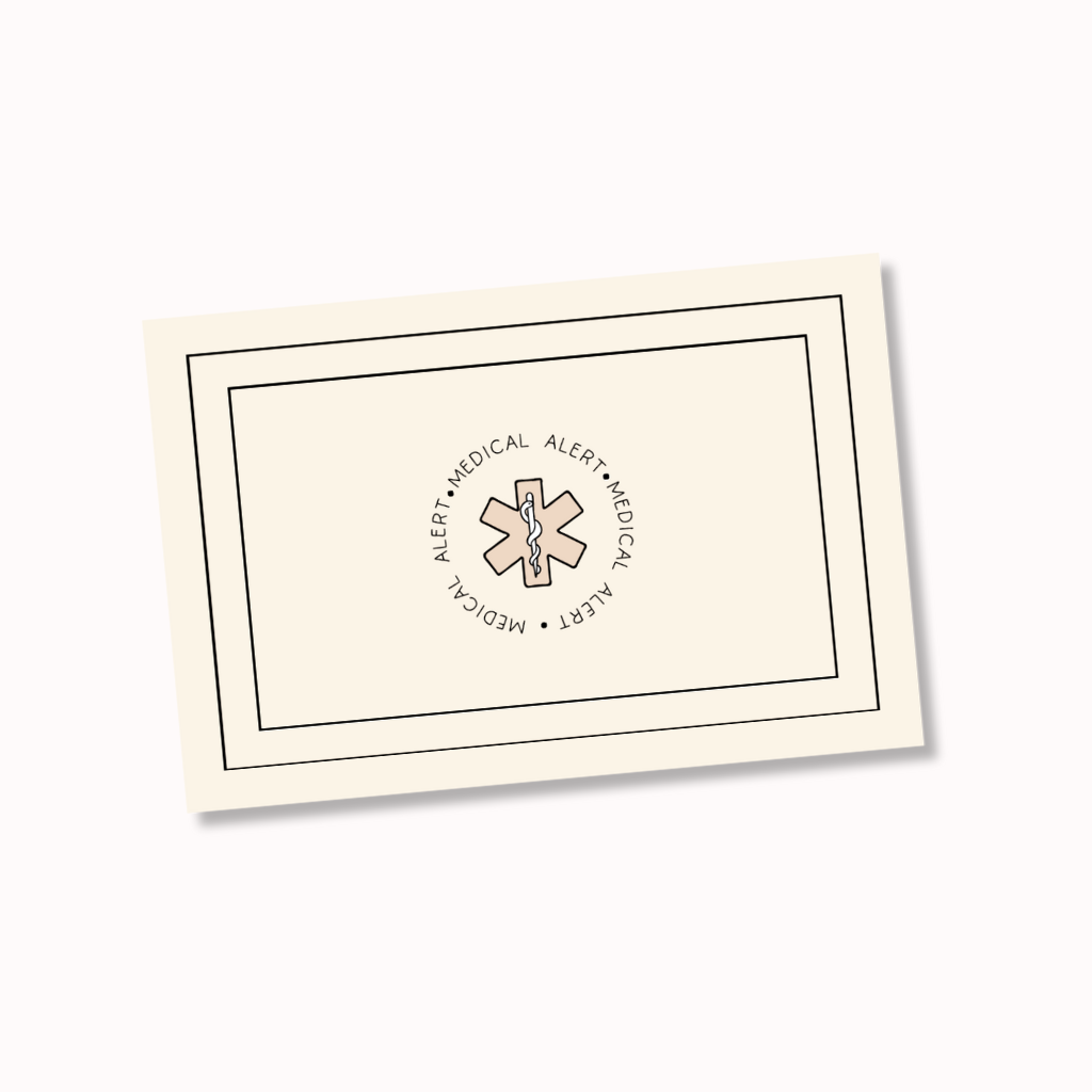 Black Stripe Medical Alert Card