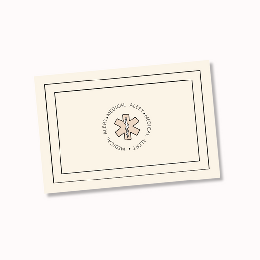 Black Stripe Medical Alert Card