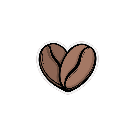 Mini Coffee Bean Heart Clear Sticker