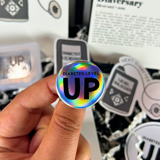 Diabetes Level Up Diabetic Button Badge