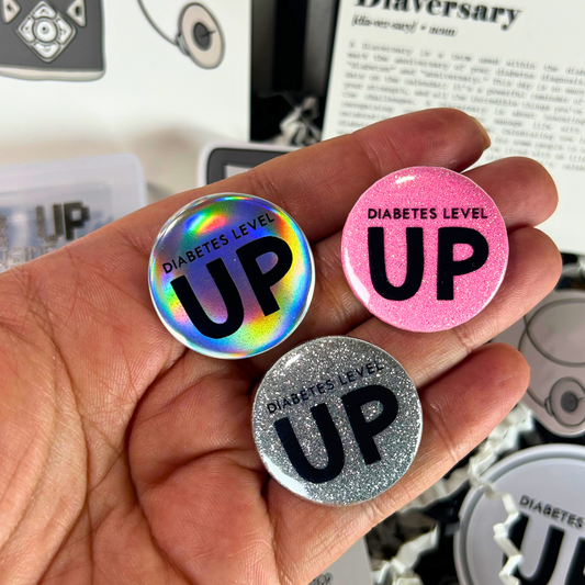 Diabetes Level Up Diabetic Button Badge