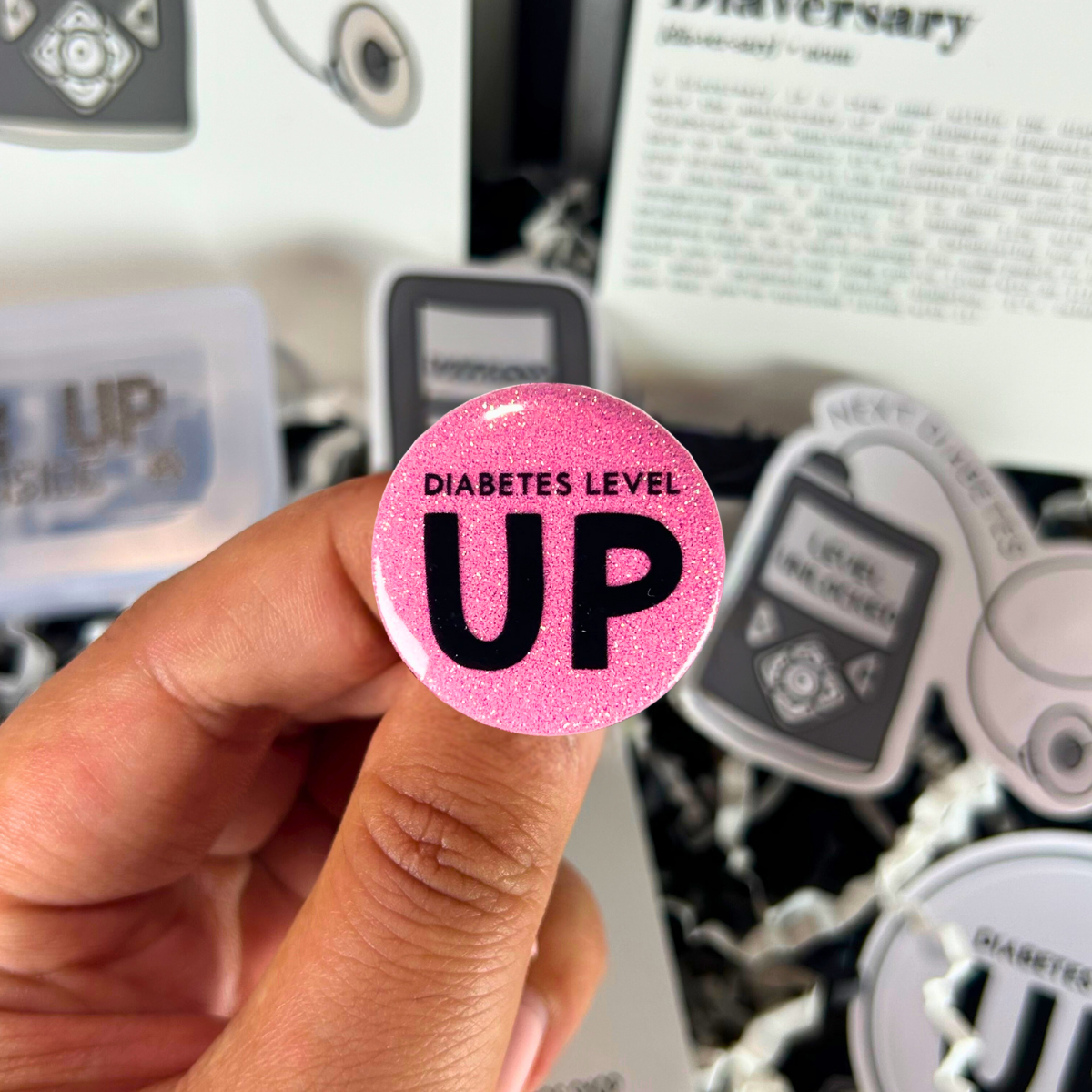 Diabetes Level Up Diabetic Button Badge