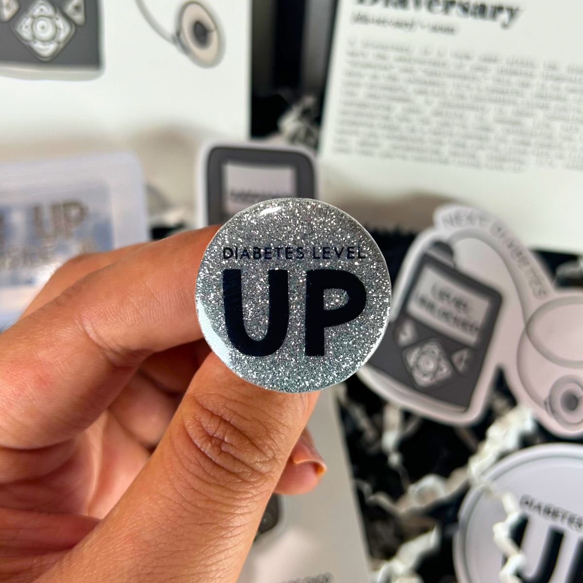 Diabetes Level Up Diabetic Button Badge