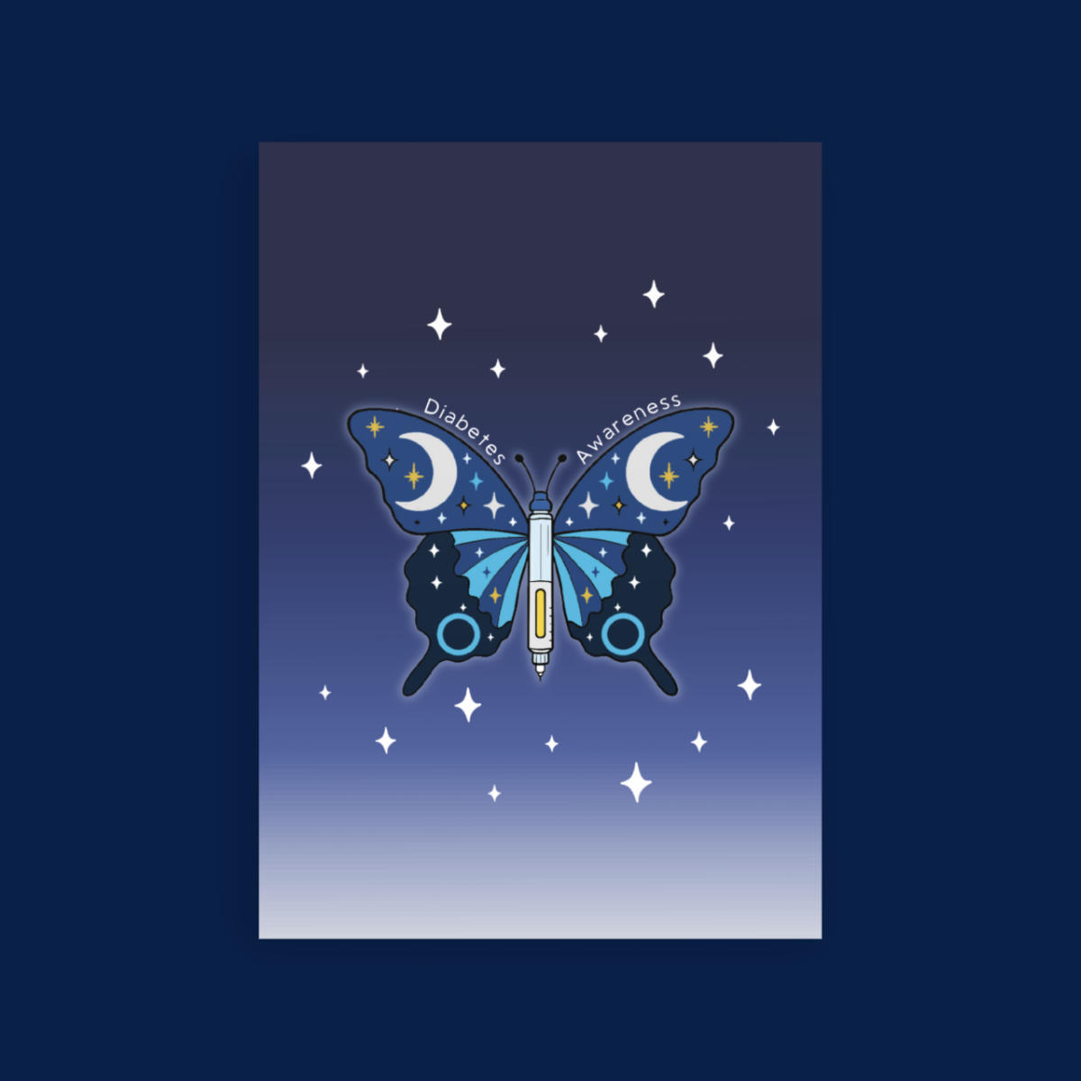Diabetes Awareness Butterfly Postcard