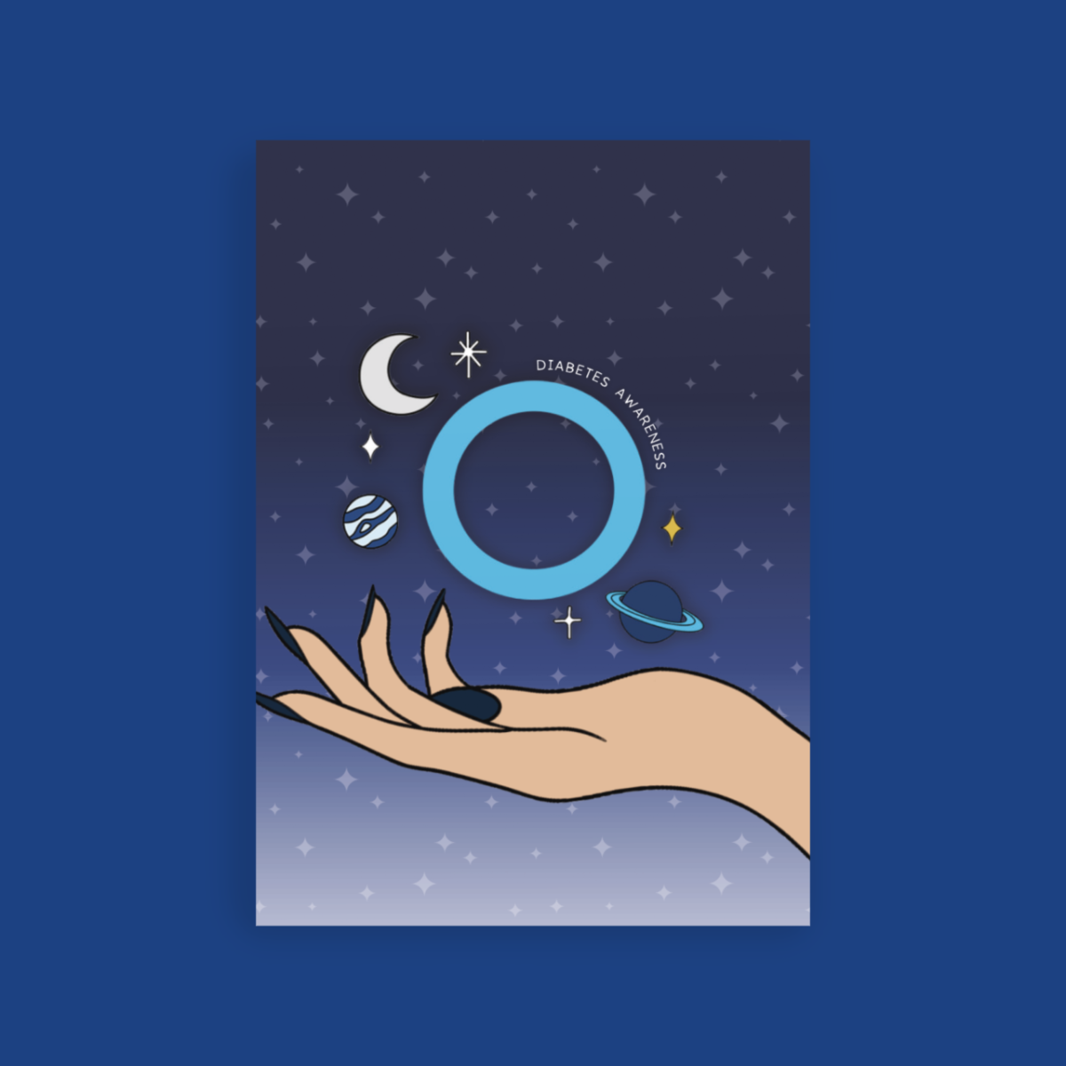 Diabetes In The Stars Postcard