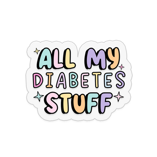 All My Diabetes Stuff Clear Sticker