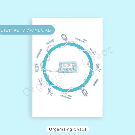 Diabetes Awareness Circle Digital Download
