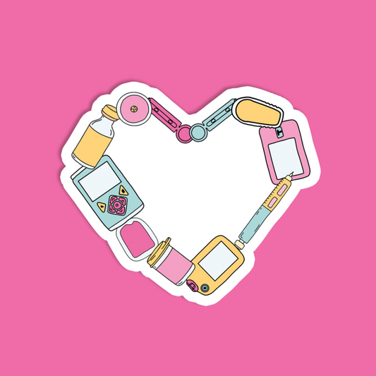 Diabetic Device Heart Sticker