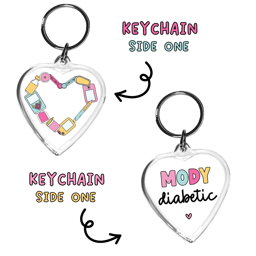 Mody Diabetic Heart Keychain