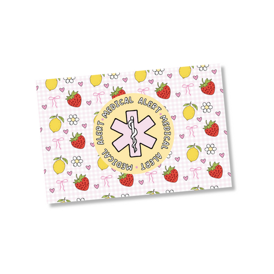 Strawbs & Lemons Medical Alert Card