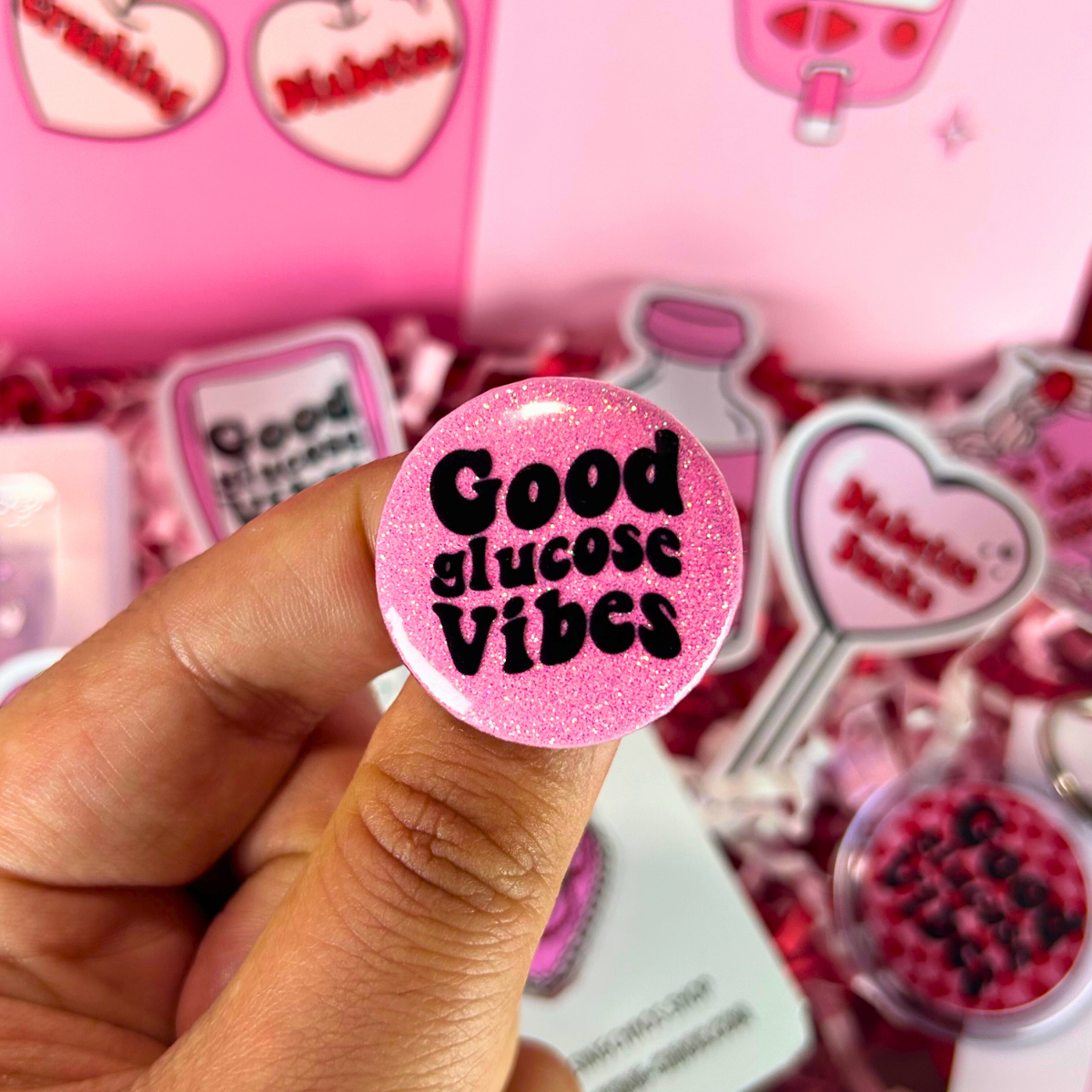 Good Glucose Vibes Diabetic Button Badge