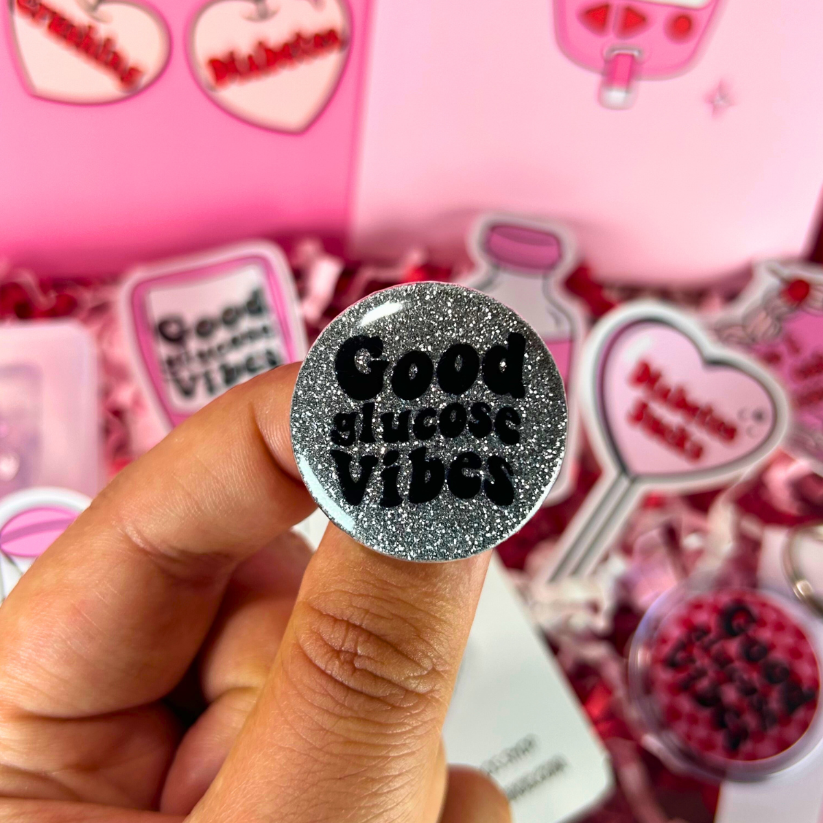 Good Glucose Vibes Diabetic Button Badge